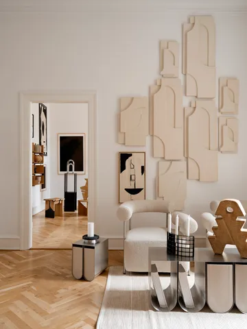 Serif Relief veggdekorasjon L - Off white - Kristina Dam Studio