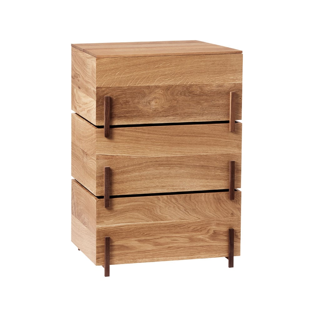 Kristina Dam Studio Stack oppbevaringsboks Oak, 3 deler, mørkt oljede valnøttben