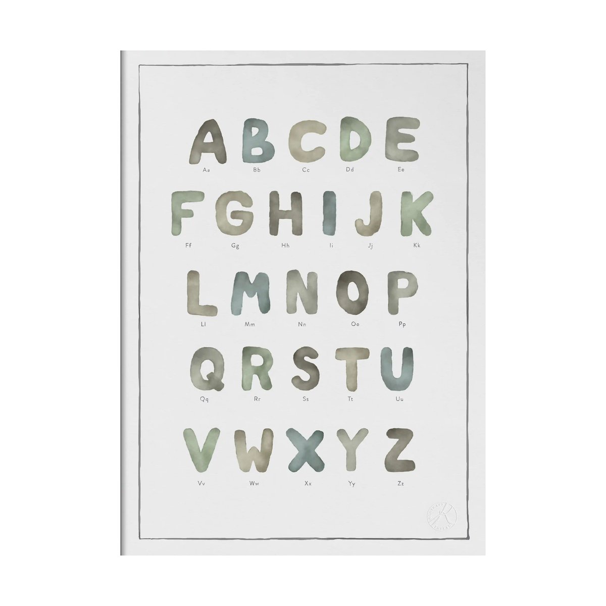 Kunskapstavlan® The Alphabet watercolour poster 30x40 cm
