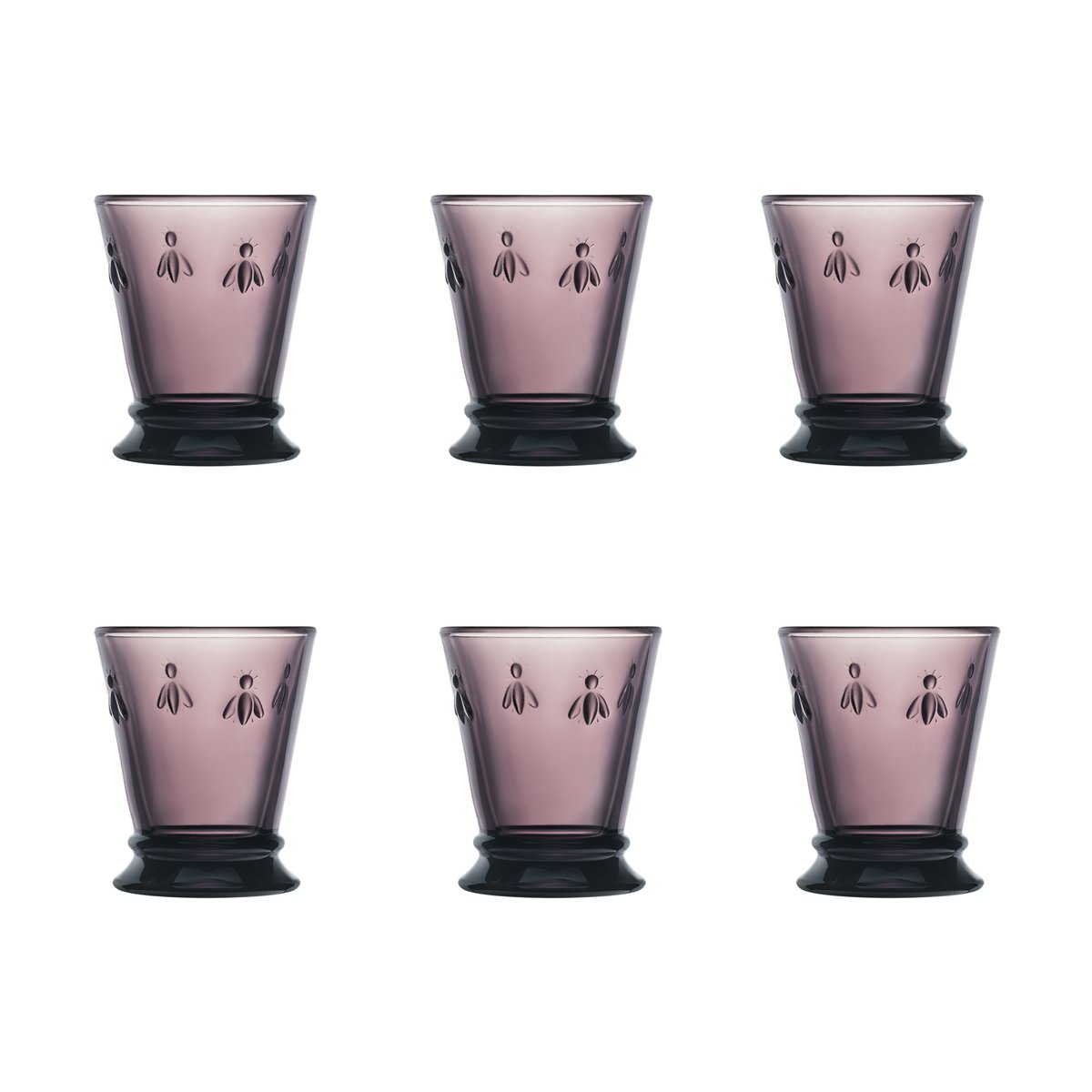 La Rochère Abeille drikkeglass 26 cl 6-pakning Aubergine