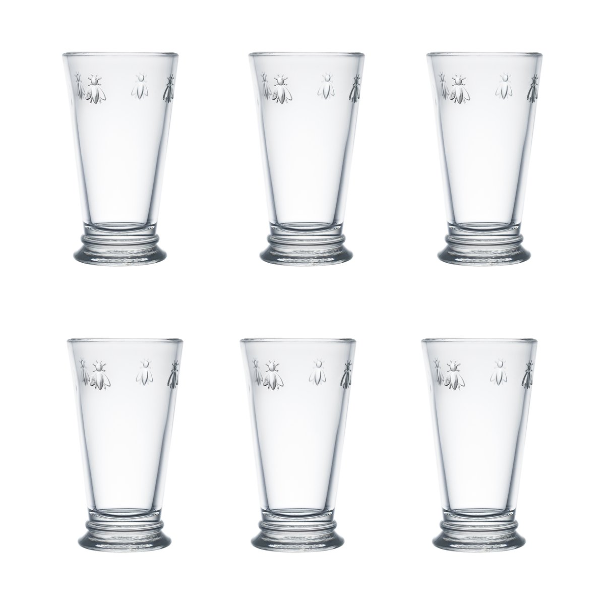 La Rochère Abeille drinkglass 46 cl 6-pakning Klar | Skandinavisk Design | Highballglass & Longdrinkglass | Gjennomsiktig