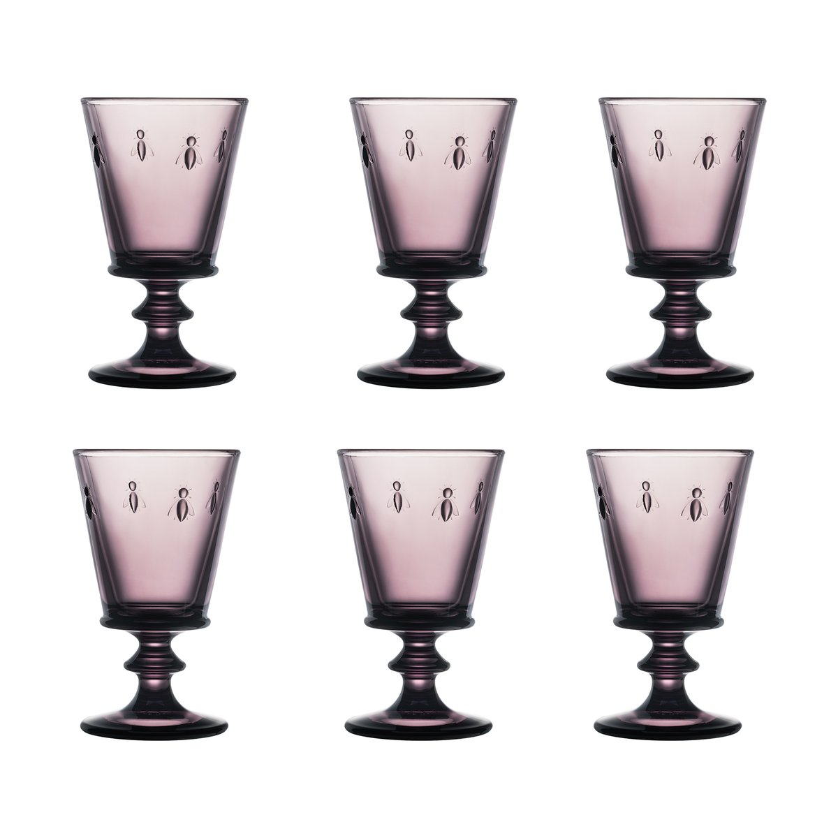 La Rochère Abeille vinglass 24 cl 6-pakning Aubergine