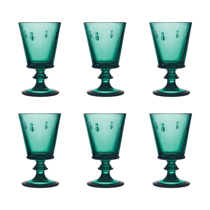 Abeille vinglass 24 cl 6-pakning - Smaragdgrønn - La Rochère