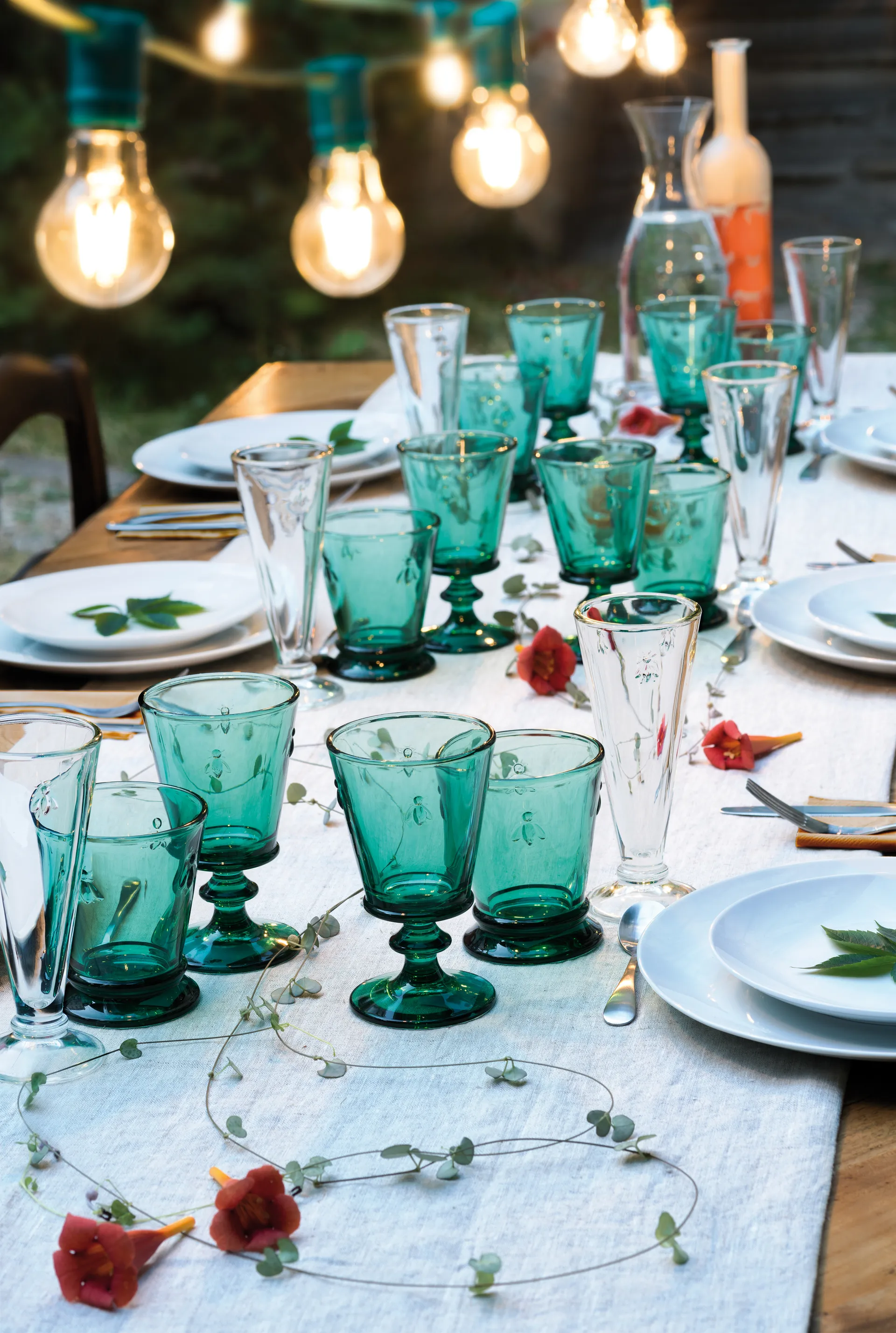 Abeille vinglass 24 cl 6-pakning, Smaragdgrønn La Rochère