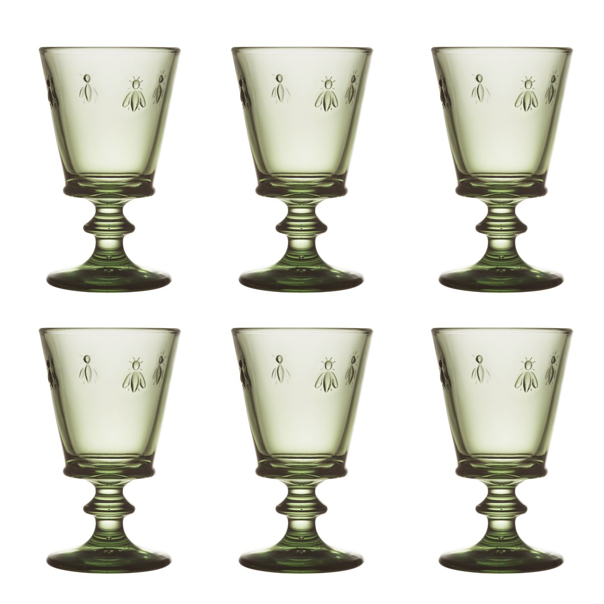 La Rochère Abeille vinglass 24 cl 6-stk. Olivgrønn
