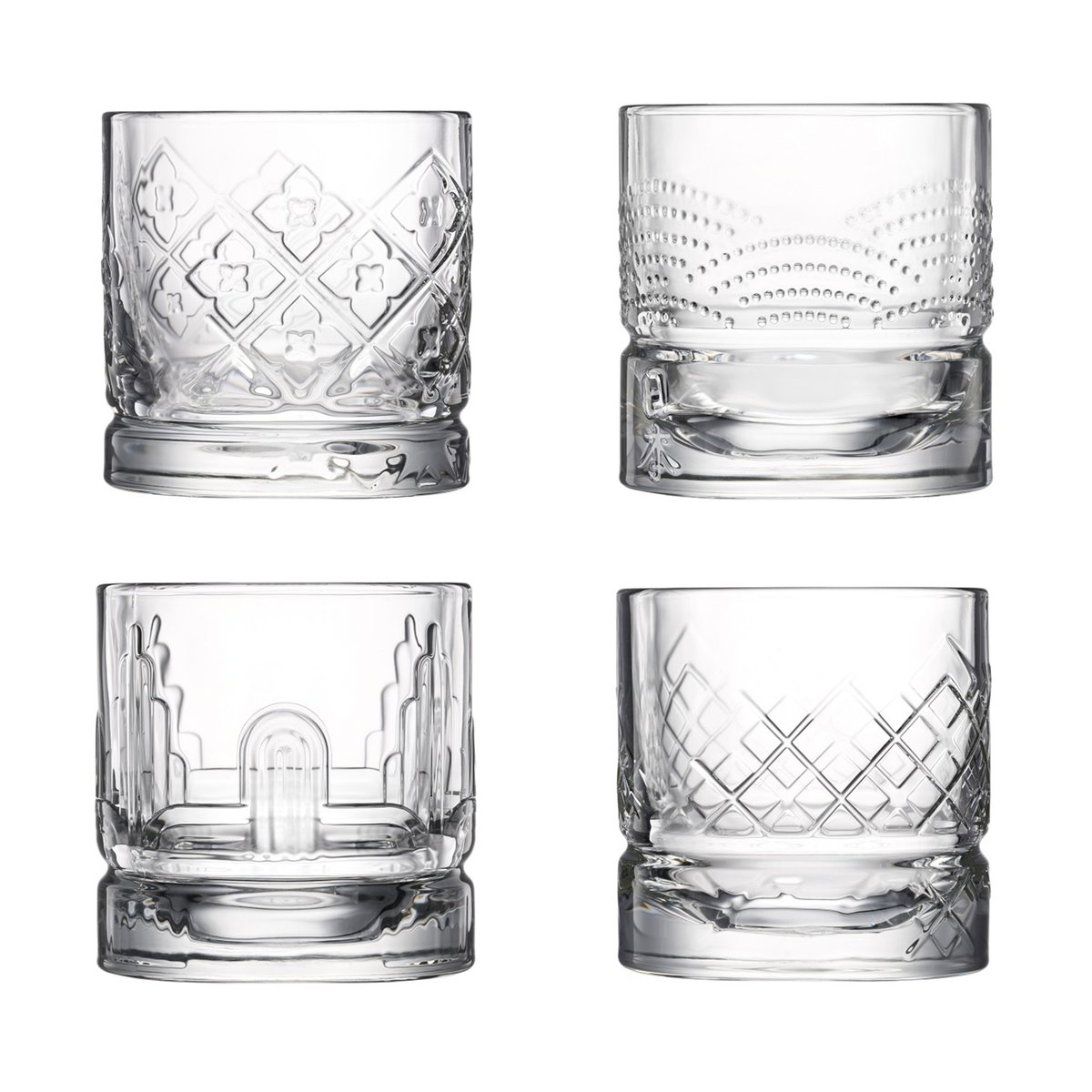 La Rochère Dandy whiskeyglass 4 deler Klar | Skandinavisk Design | Gjennomsiktig