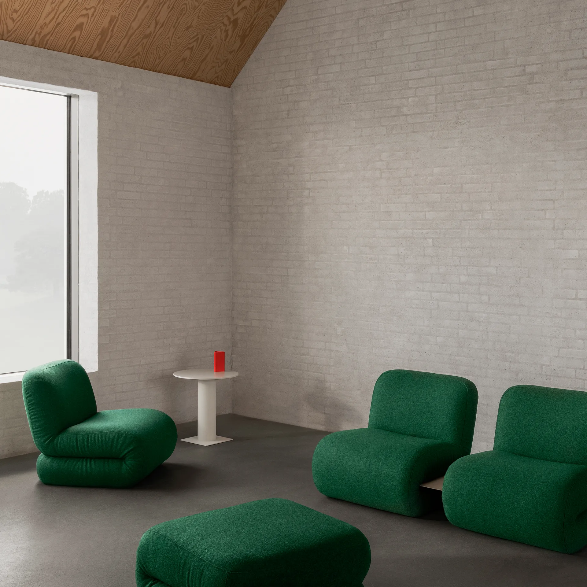 BAU fotpall, Divina melange-mørkegrønn Lammhults