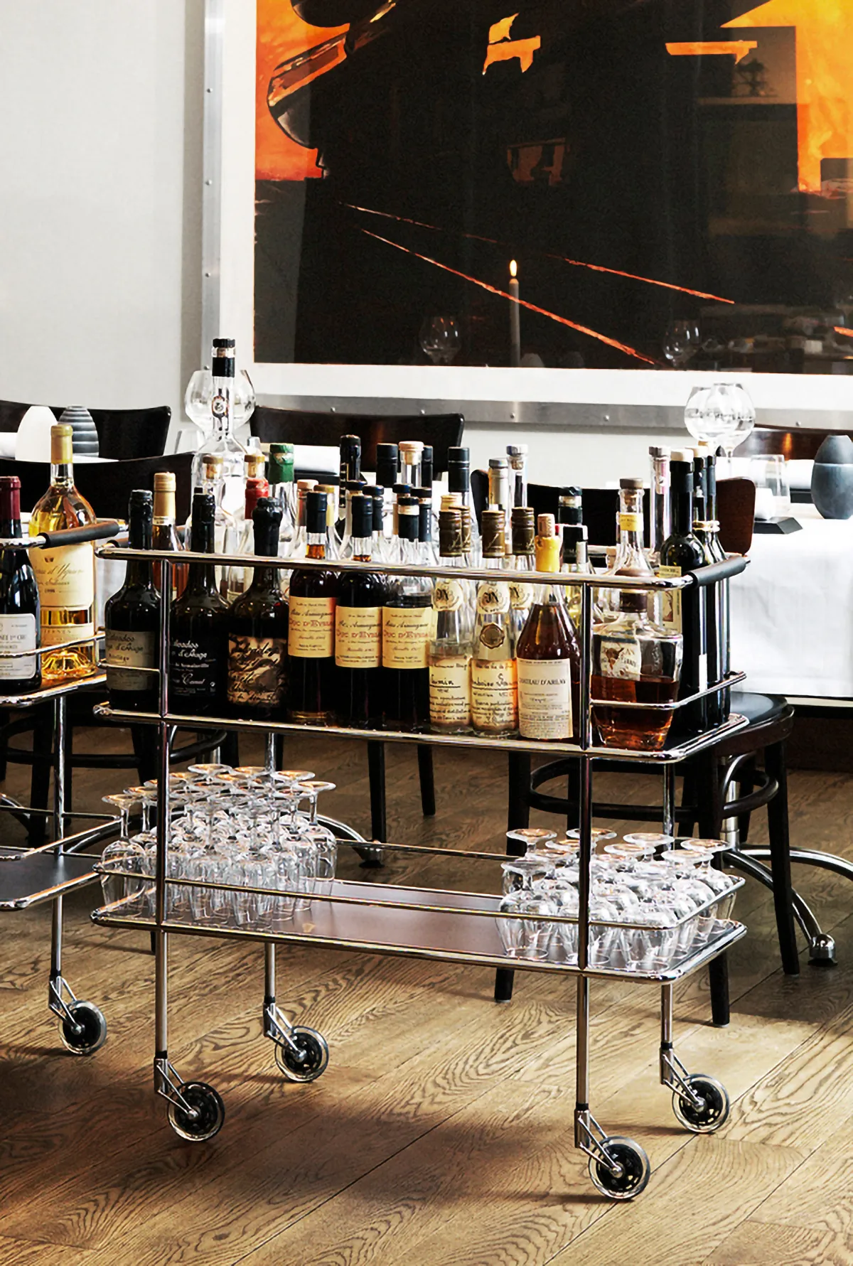 Cargo serveringsvogn, Frostet glass-krom Lammhults