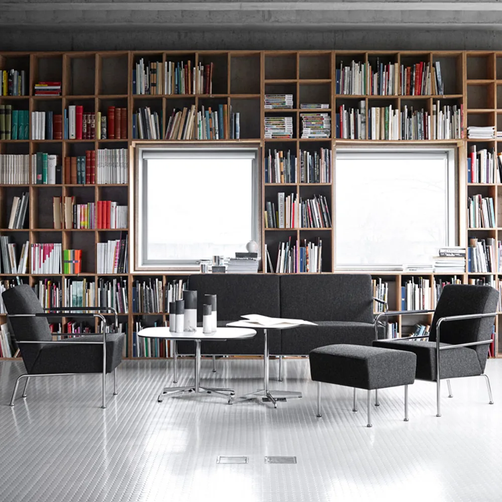 Chicago III sofabord, Svart laminat-krom Lammhults