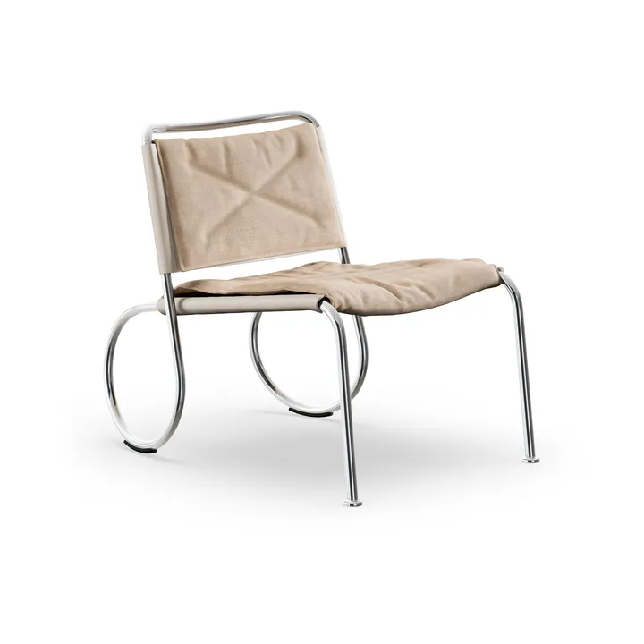 Corso Easy Chair stol - Elmo Nordic lær Natur-linvev-krom - Lammhults