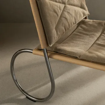 Corso Easy Chair stol - Elmo Nordic lær Natur-linvev-krom - Lammhults