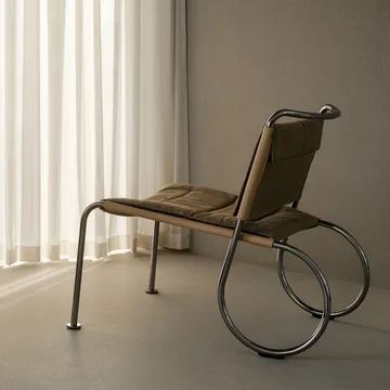 Corso Easy Chair stol - Elmo Nordic lær Natur-linvev-krom - Lammhults