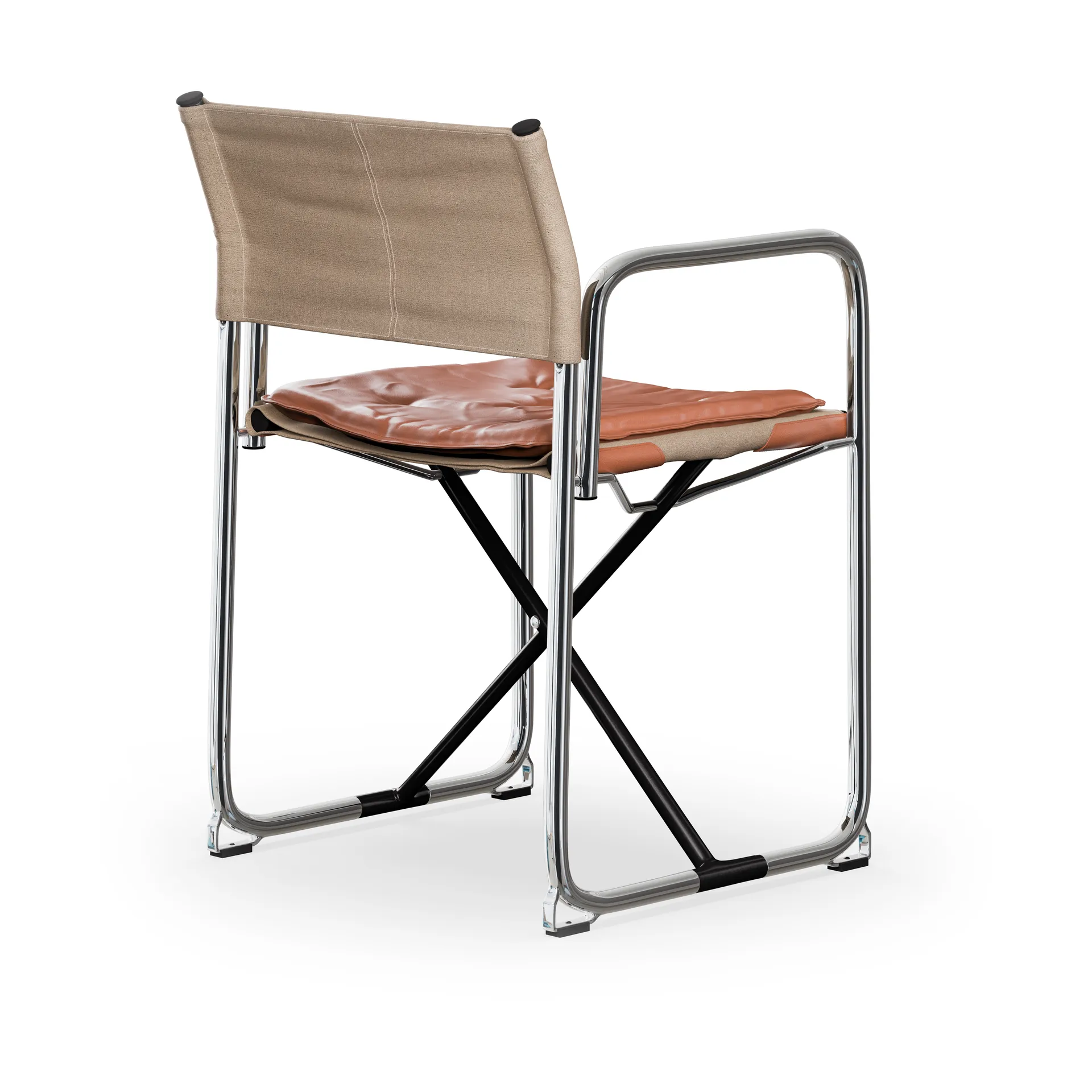 X75-2 armstol, Linvev natur-Elmo Nordic lær Cognac-kromede ben Lammhults