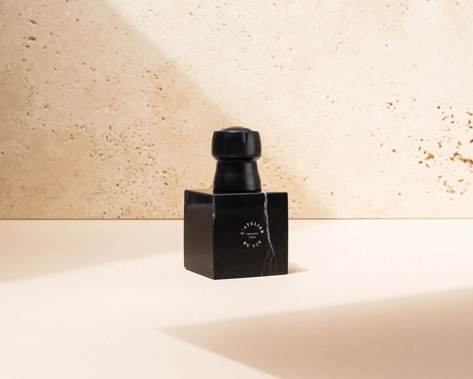 Champagne korkstopper, Svart-marmor L'Atelier du Vin