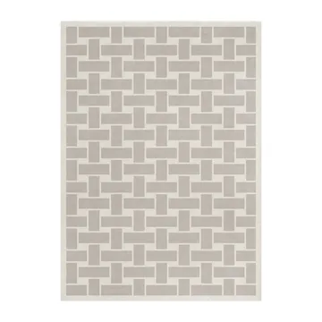 60S Geo Basket Weave ullteppe - Oatmeal, 180 x 270 cm - Layered