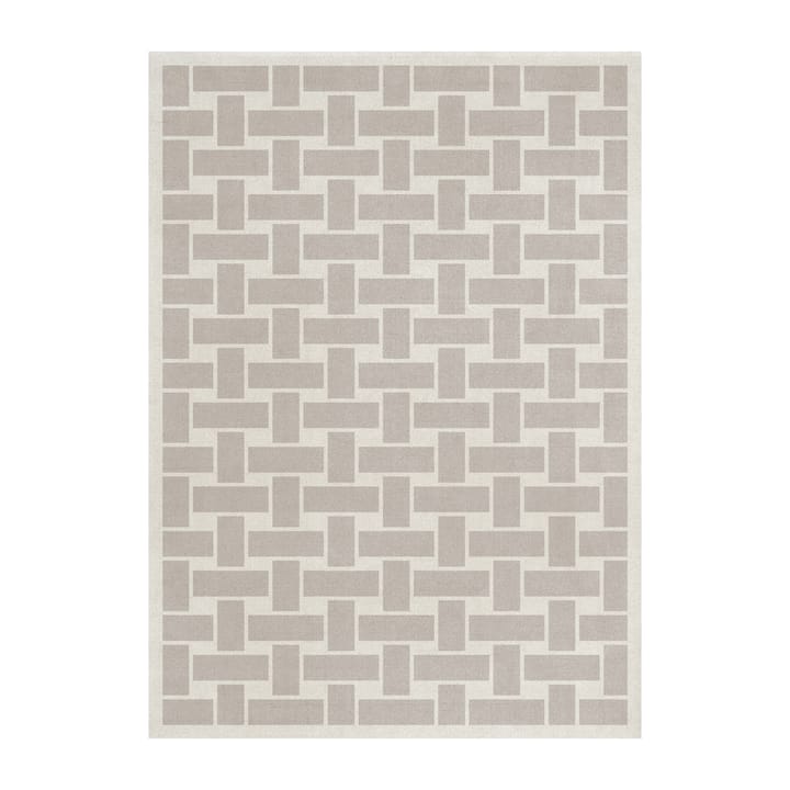 60S Geo Basket Weave ullteppe - Oatmeal, 180 x 270 cm - Layered