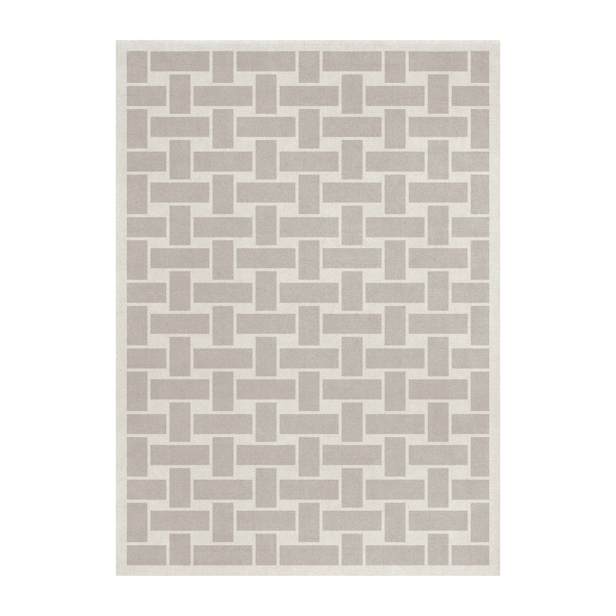 Bilde av Layered 60S Geo Basket Weave ullteppe Oatmeal 250 x 350 cm