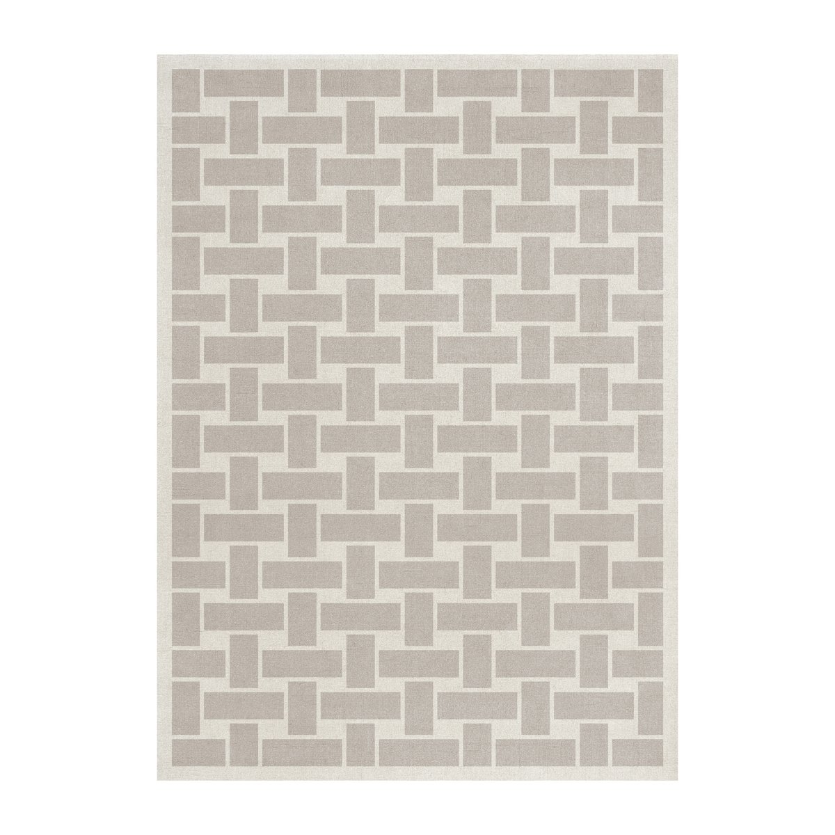 Bilde av Layered 60S Geo Basket Weave ullteppe Oatmeal 300 x 400 cm