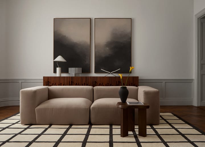 Avenue Checked Bone ullteppe, White, 250 x 350 cm Layered