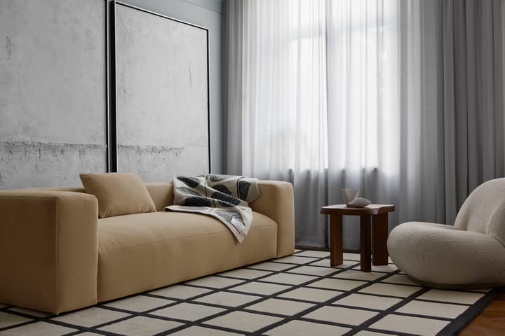 Avenue Checked Bone ullteppe, White, 250 x 350 cm Layered