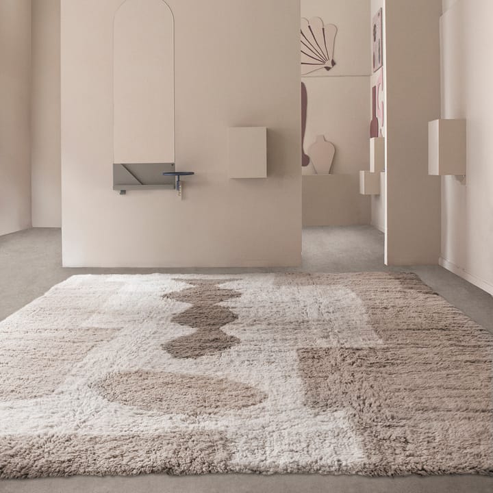 Bird in Space teppe 250 x 350 cm, Hvit-brun-beige Layered