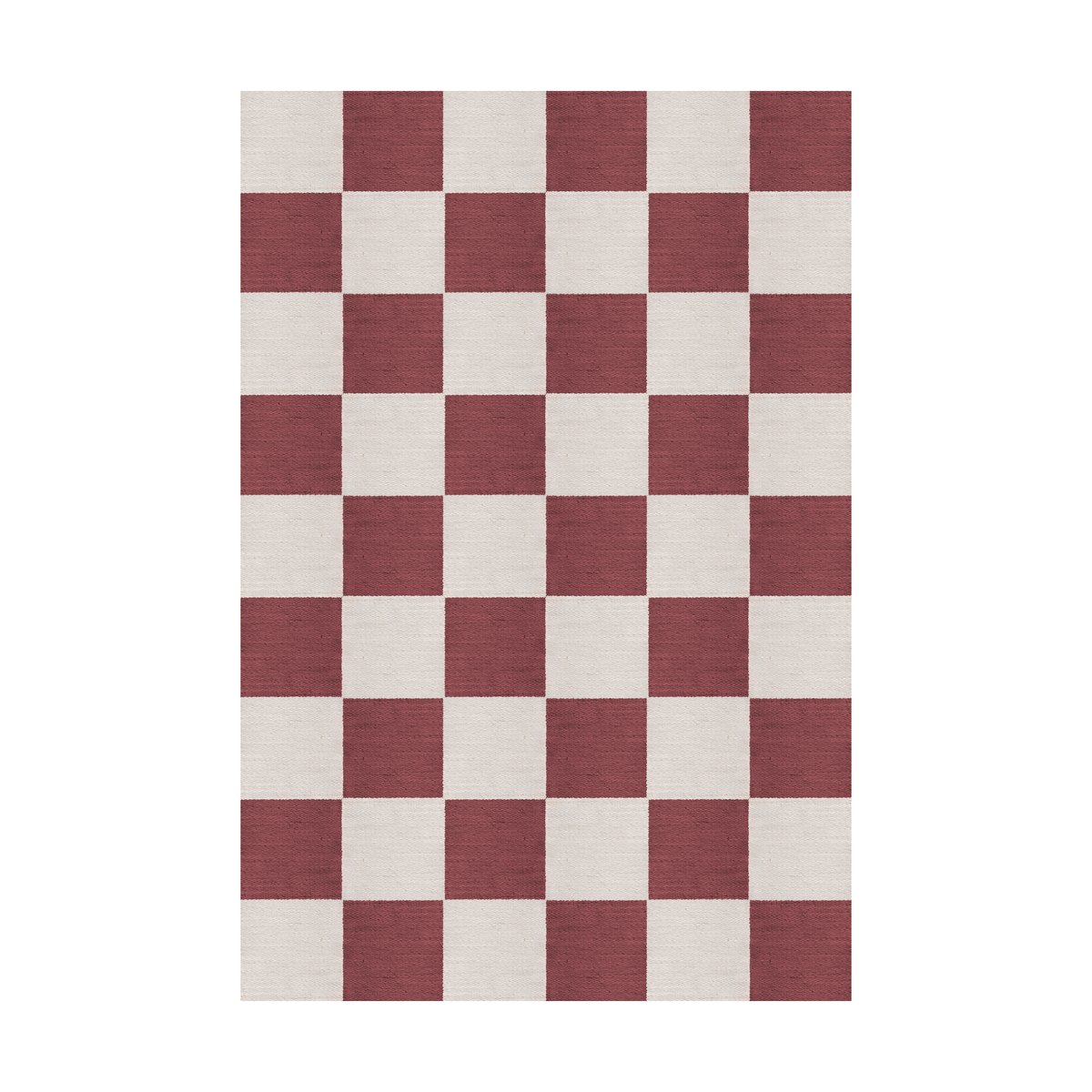 Bilde av Layered Chess ullteppe Burgundy 180x270 cm