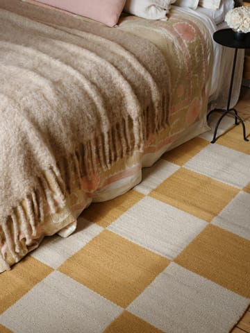 Chess ullteppe - Harvest yellow, 140x200 cm - Layered
