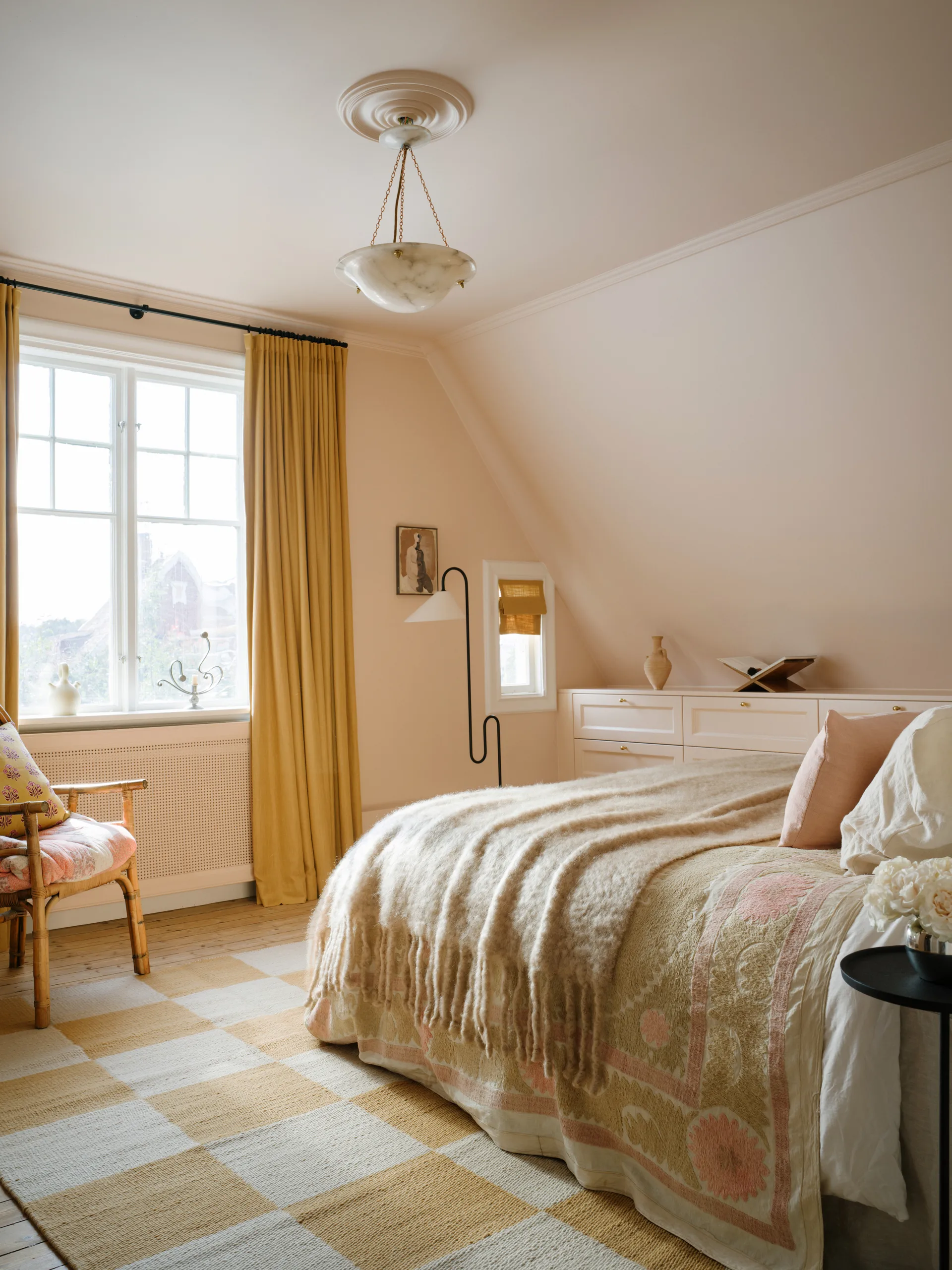 Chess ullteppe, Harvest yellow, 180x270 cm Layered