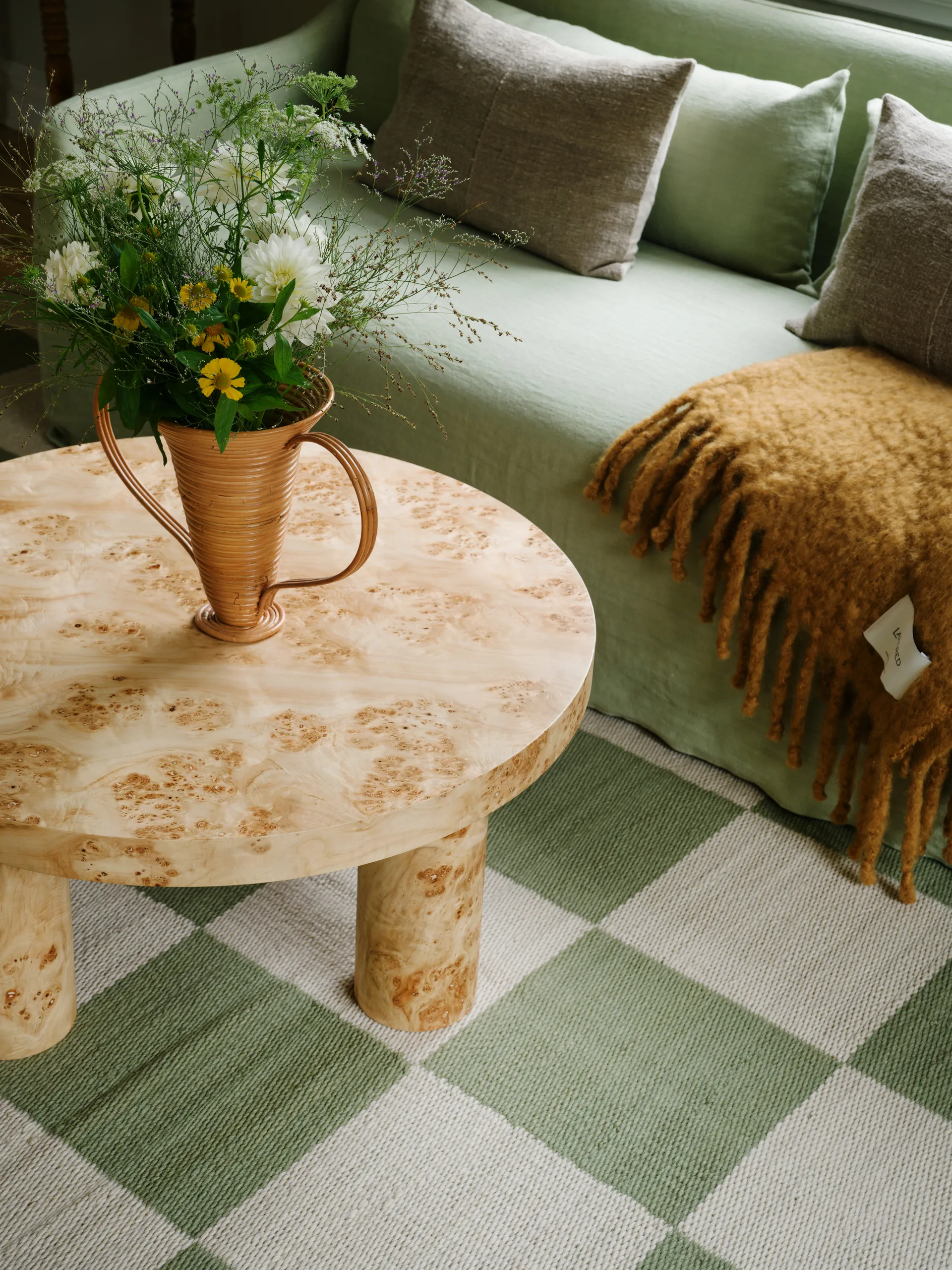 Chess ullteppe, Sage, 200x300 cm Layered