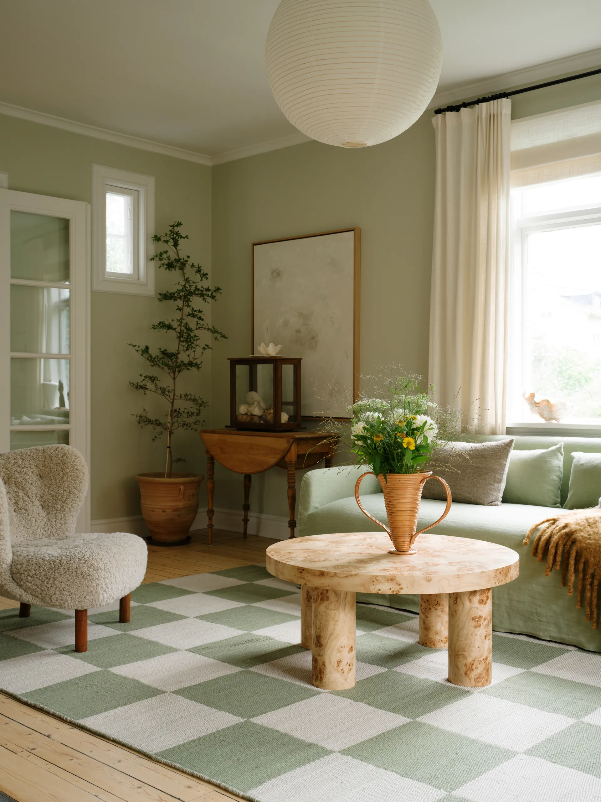 Chess ullteppe, Sage, 250x350 cm Layered