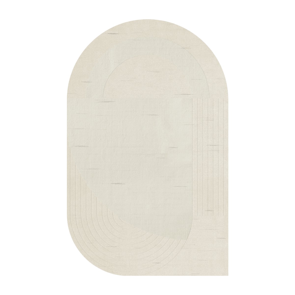 Bilde av Layered Circular ullteppe 180 x 270 cm Bone white