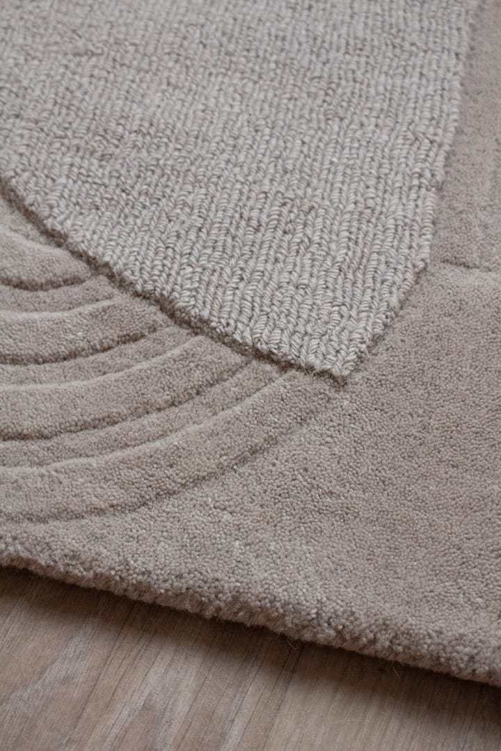 Circular ullteppe 180 x 270 cm, Light oatmeal Layered
