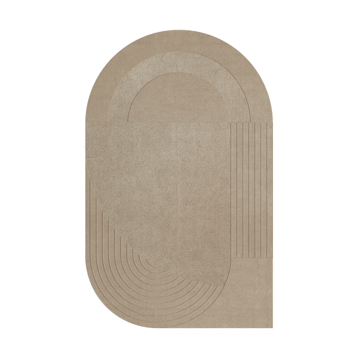 Circular ullteppe 180 x 270 cm - Sand - Layered