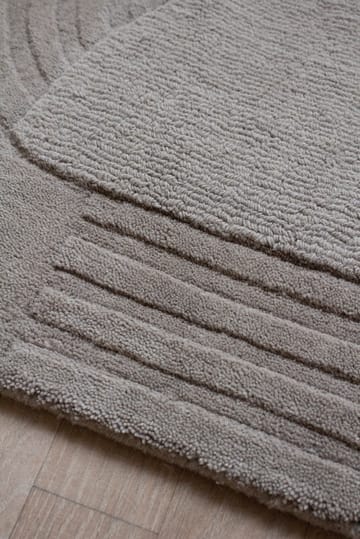 Circular ullteppe 220 x 350 cm - Light oatmeal - Layered