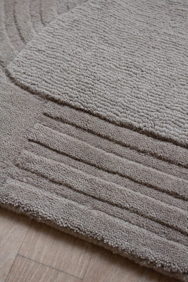Circular ullteppe 220 x 350 cm, Light oatmeal Layered
