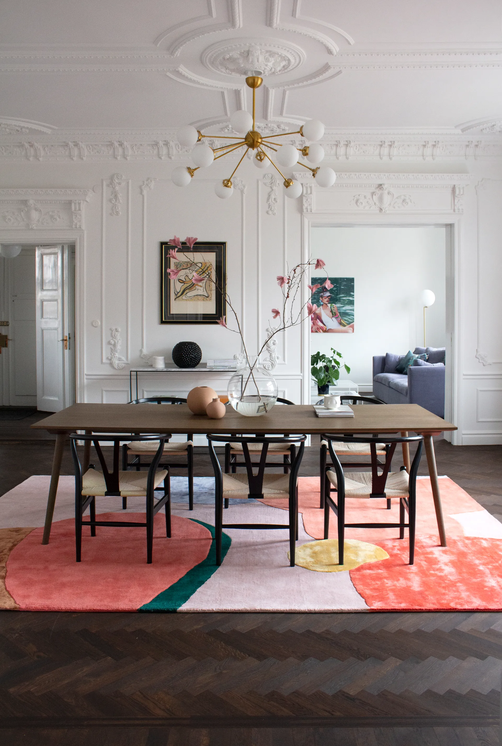 Flower Field ullteppe 180 x 270 cm, Pink Layered