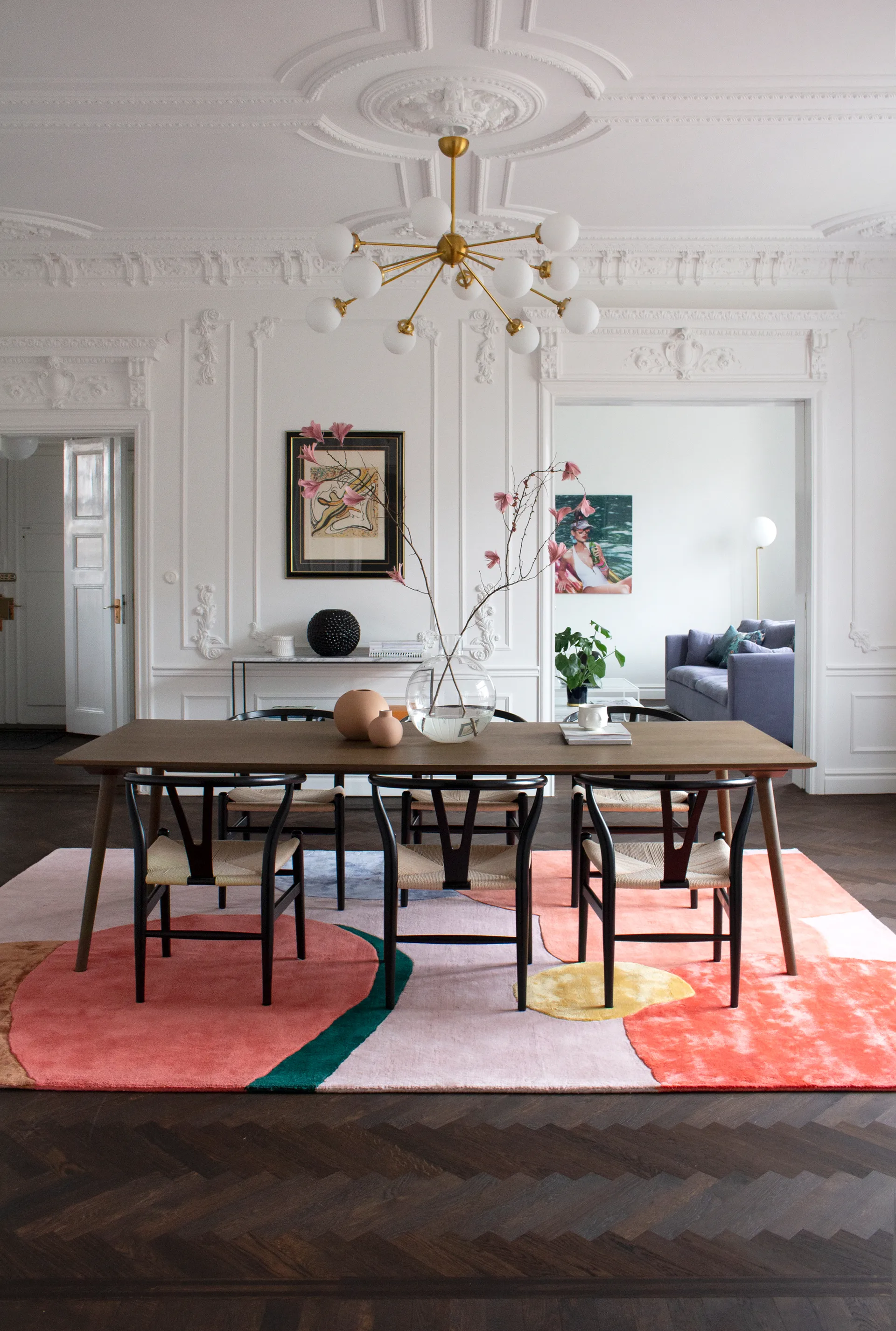 Flower Field ullteppe 200x300 cm, Pink Layered