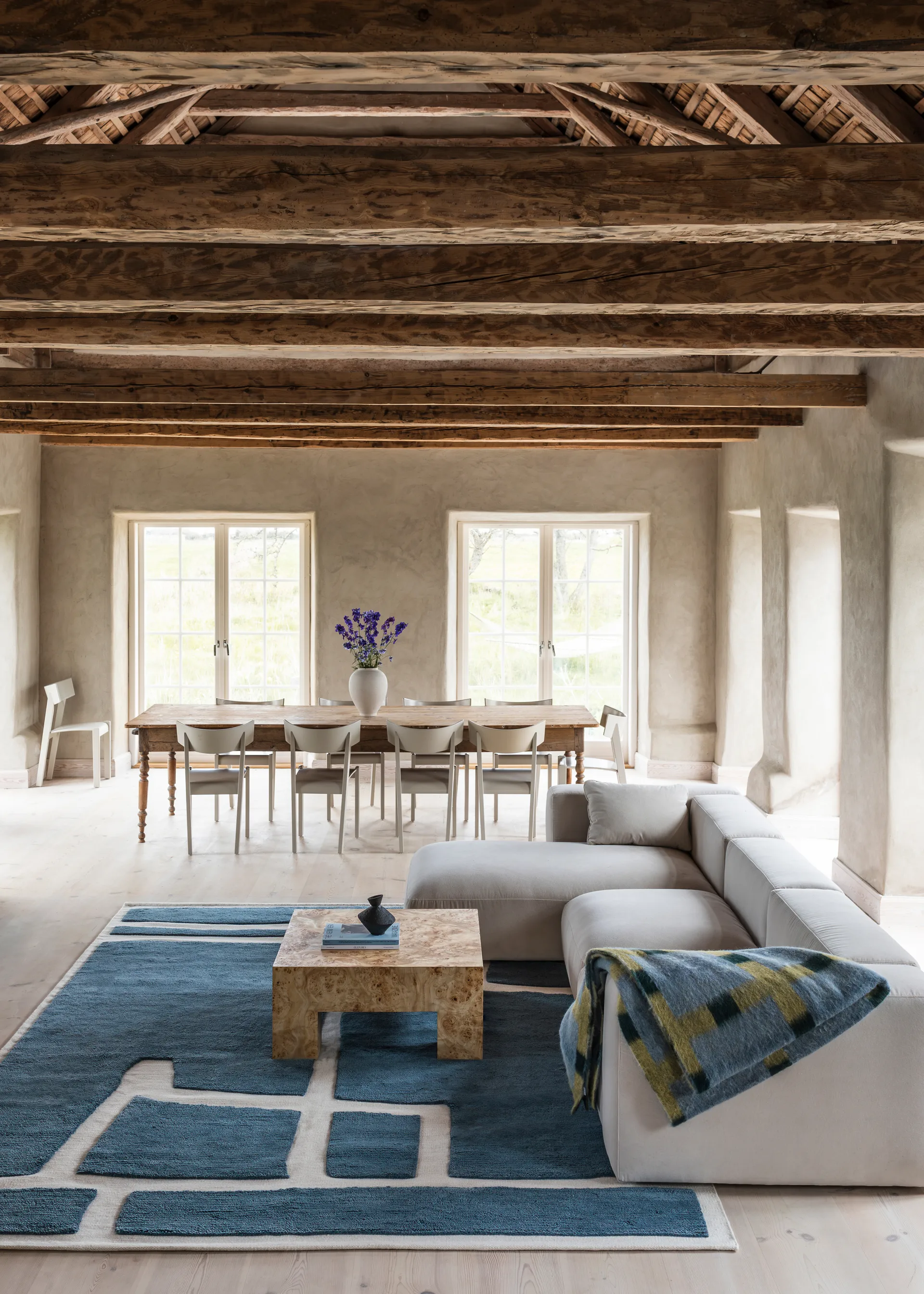 Gotland Klint ullteppe, Cornflower blue 180 x 270 cm Layered