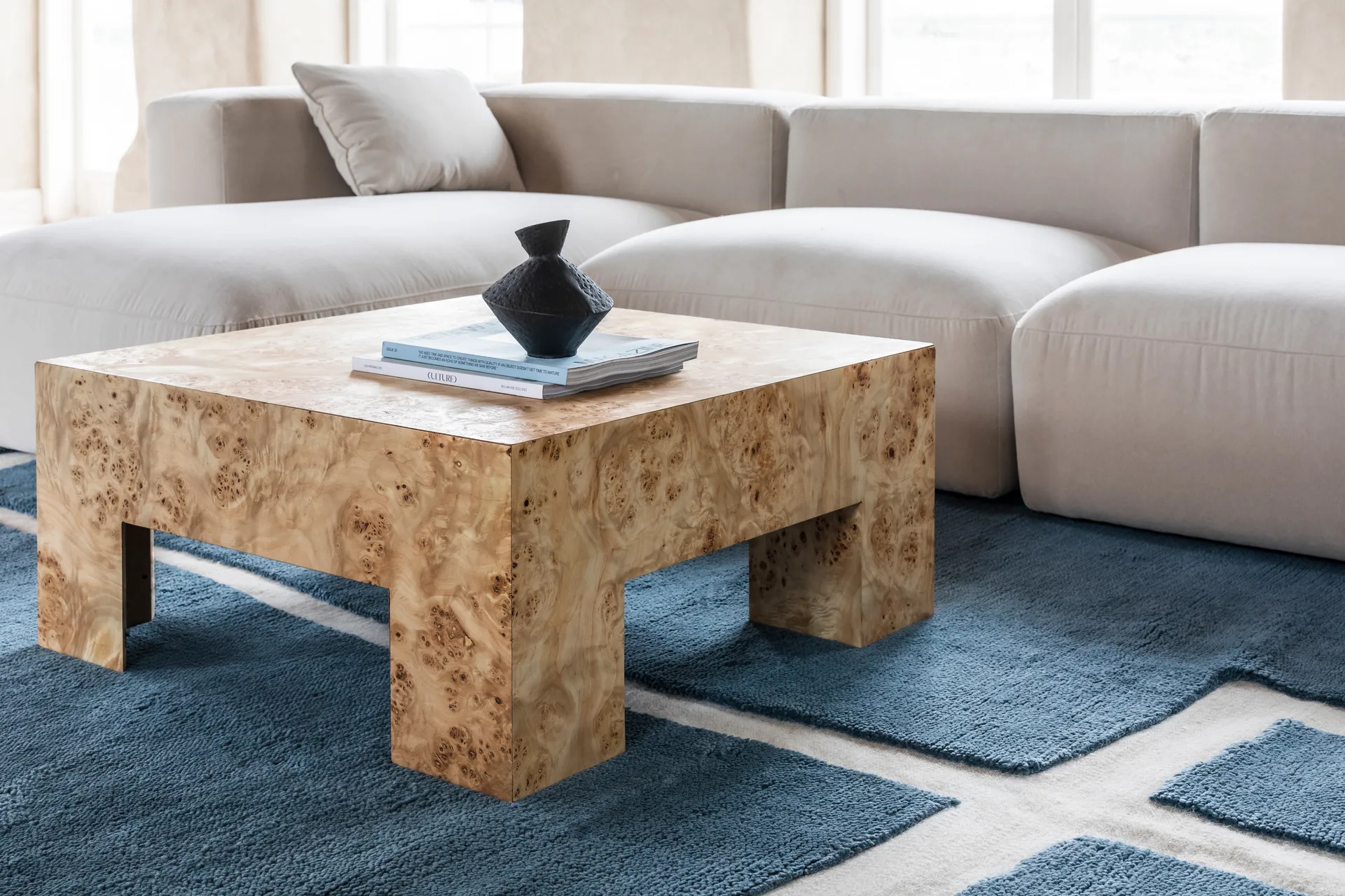 Gotland Klint ullteppe, Cornflower blue 300 x 400 cm Layered