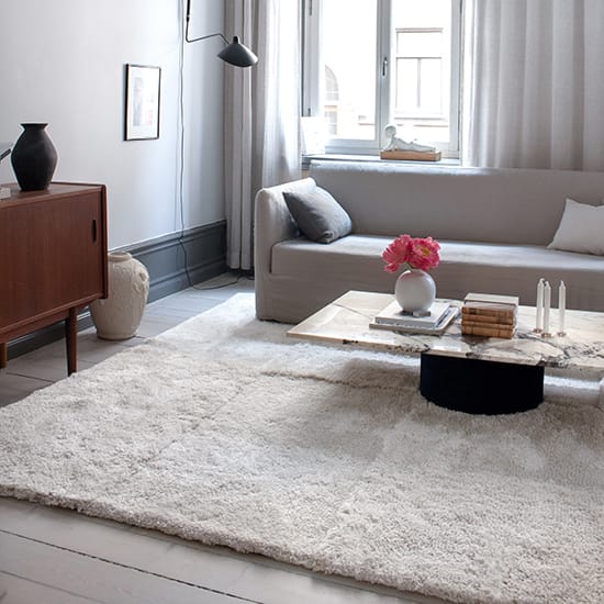 Levels teppe 250 x 350 cm, Bone White Layered