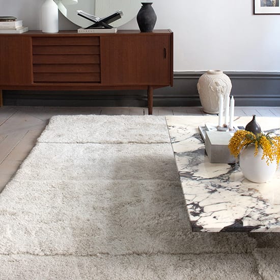 Levels teppe 250 x 350 cm, Bone White Layered