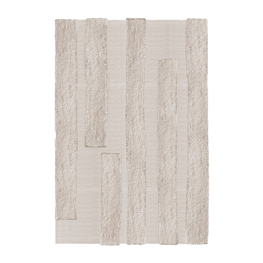 Bilde av Layered Punja Bricks ullteppe Sand Melange 180 x 270 cm
