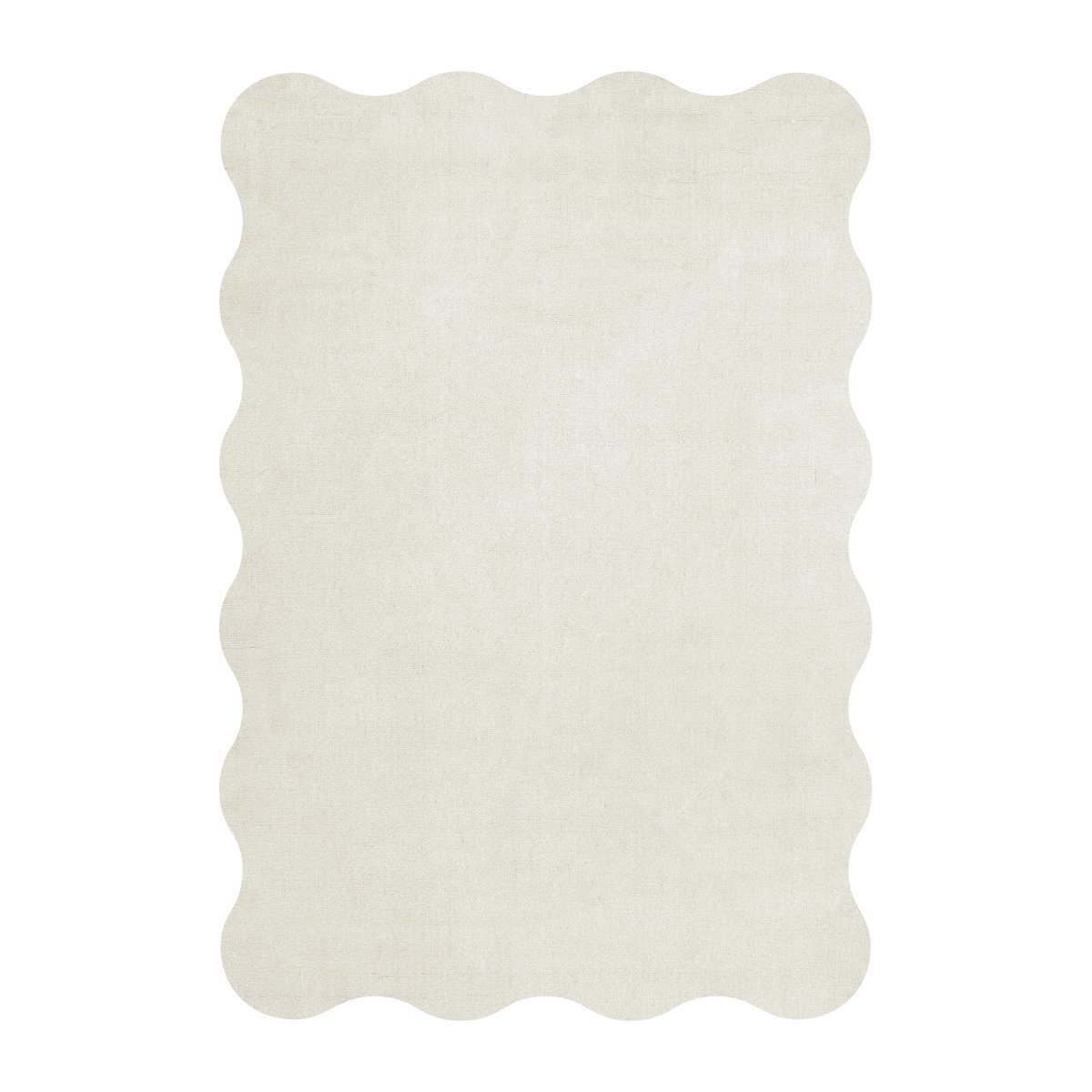 Bilde av Layered Scallop ullteppe 160 x 230 cm Bone white