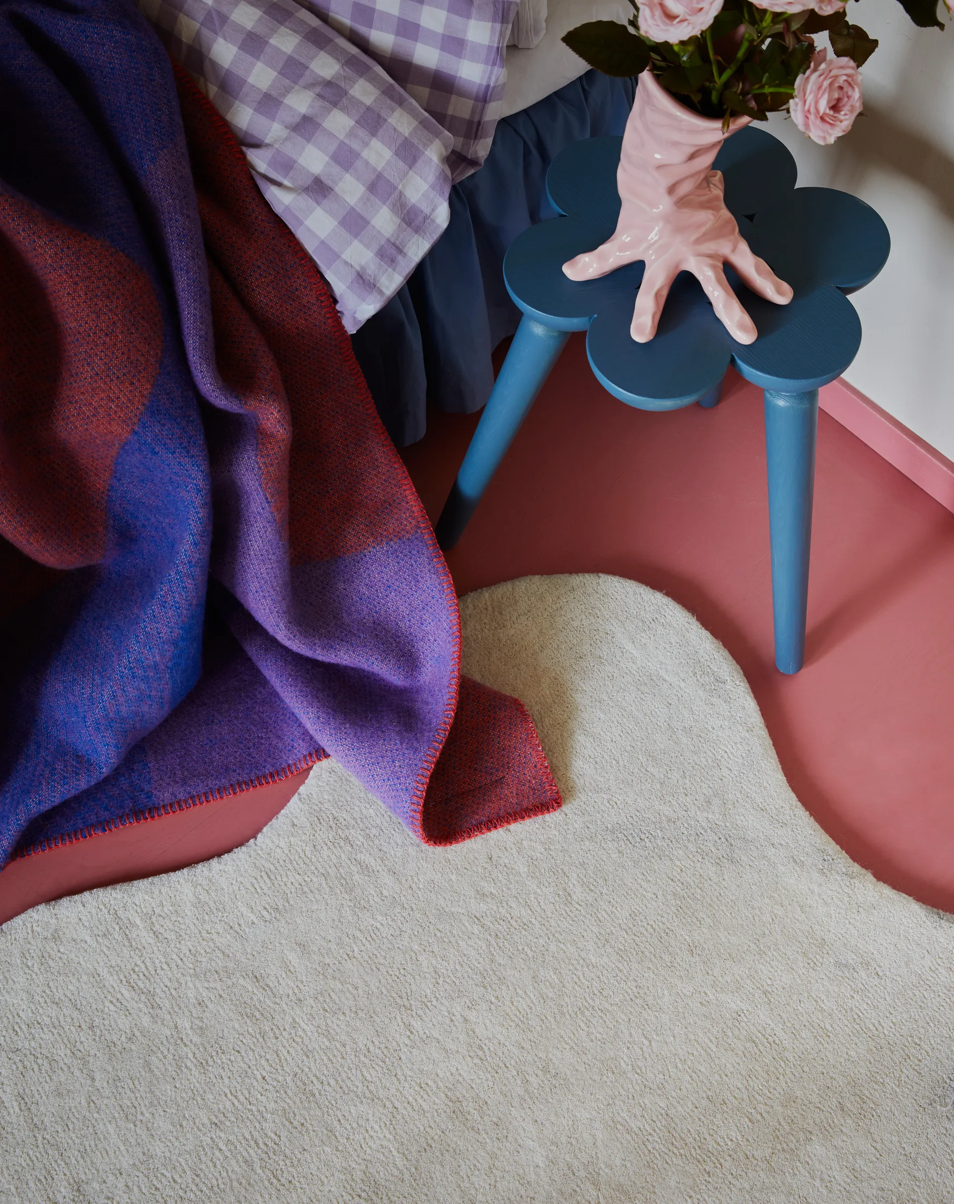 Scallop ullteppe 250 x 350 cm, Bone white Layered