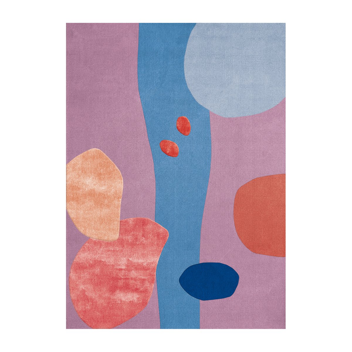 Bilde av Layered Secret Garden ullteppe Pink blue 250 x 350 cm