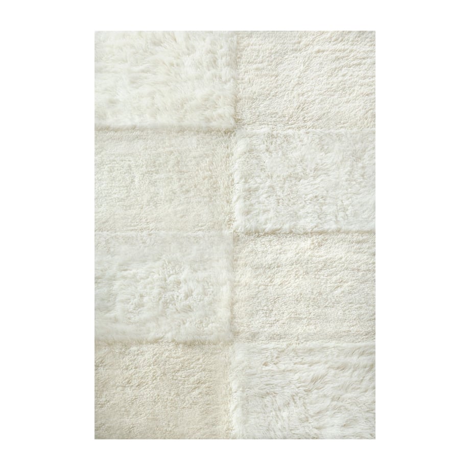 Bilde av Layered Shaggy Checked ryeteppe Bone White 250 x 350 cm