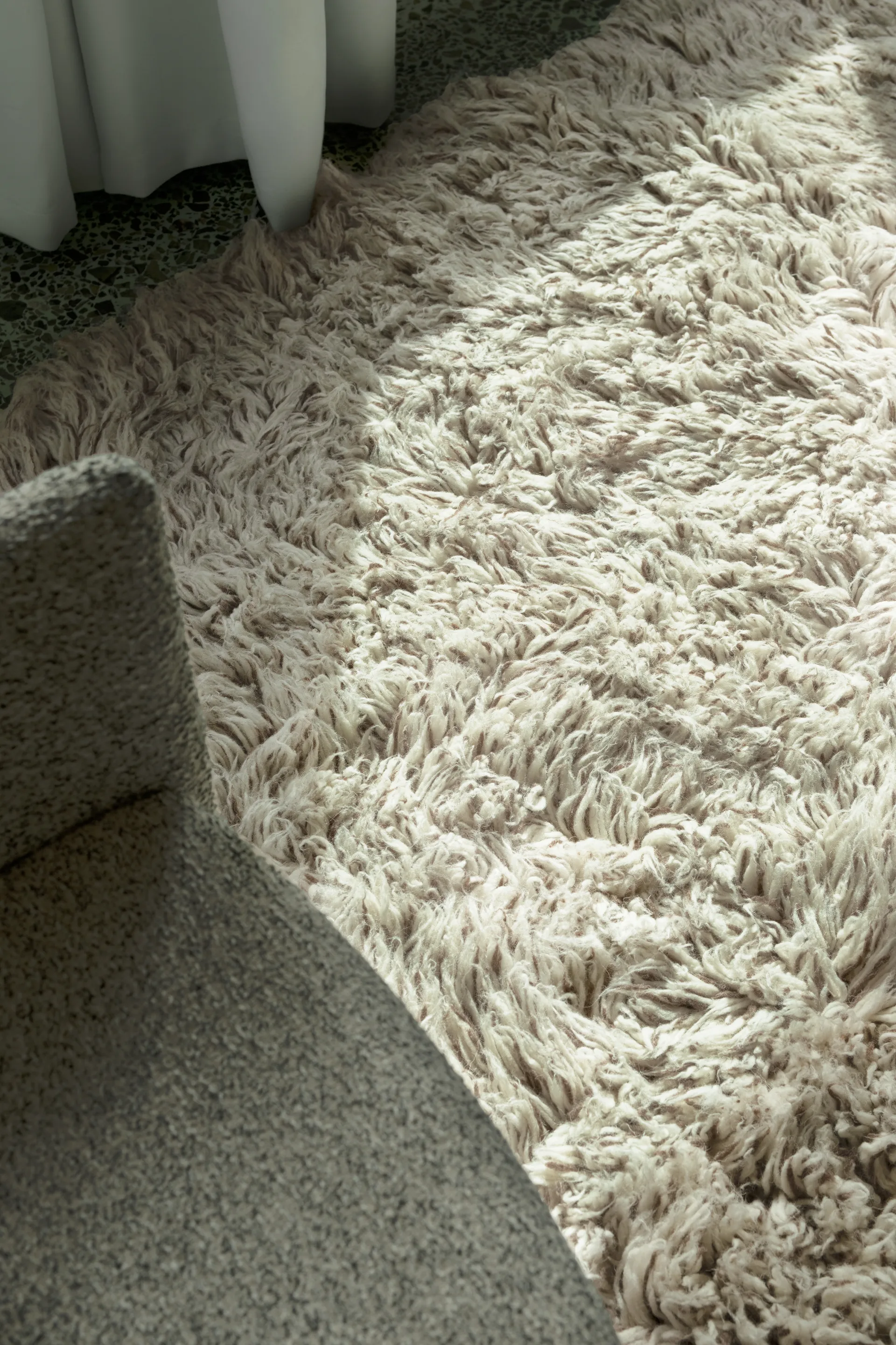 Shaggy gulvteppe 180x270 cm, Off White Layered