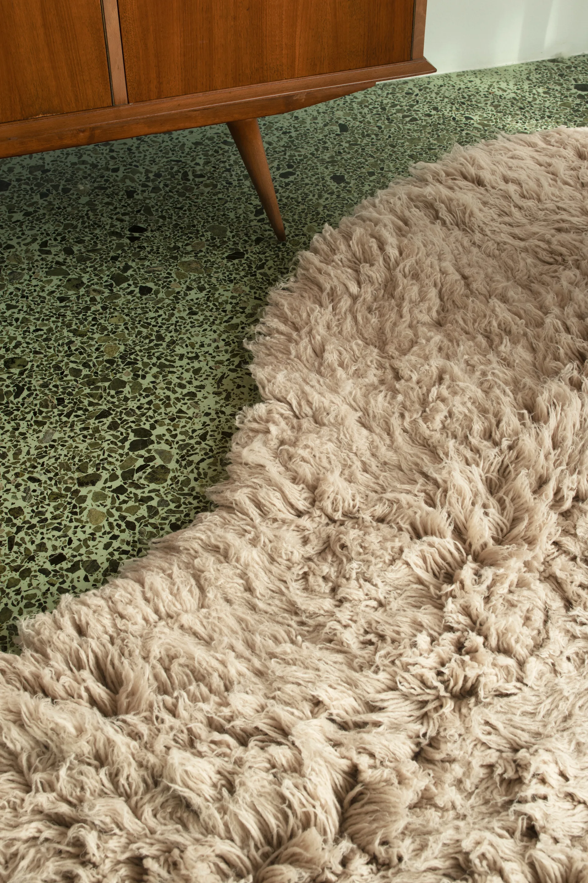 Shaggy gulvteppe 250x350 cm, Oatmeal Layered