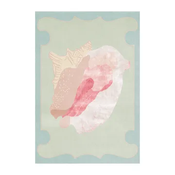 Shell mønstret ullteppe - Blue, pink, 180 x 270 cm - Layered