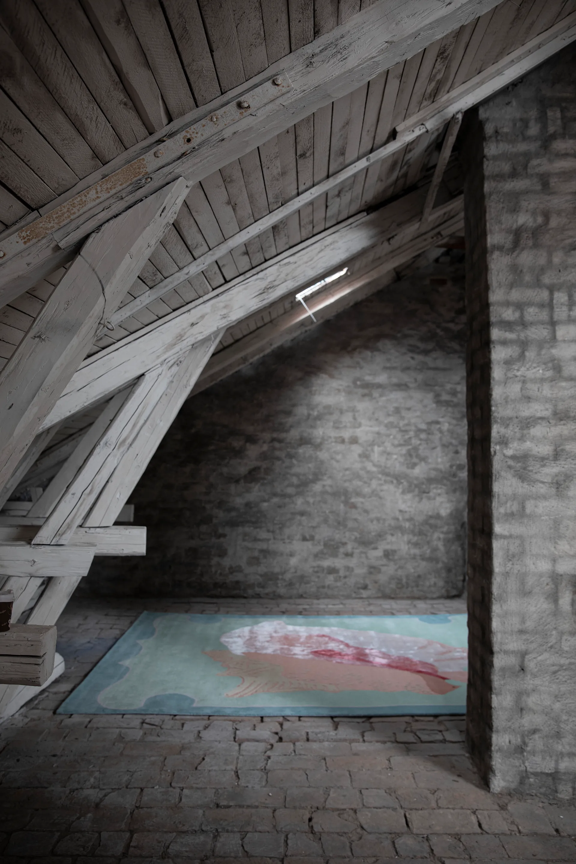 Shell mønstret ullteppe, Blue, pink, 180 x 270 cm Layered
